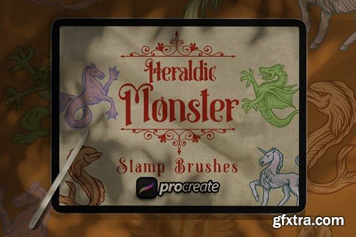 Heraldic Monster Stamp Brush Stamp Procreate 7CTJ2LN