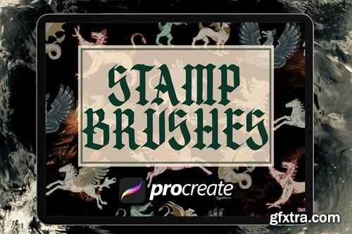 Heraldic Monster Stamp Brush Procreate 37WT4WB