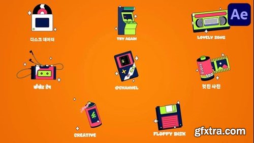 Videohive Retro Things Icons And Titles for After Effects 54813902