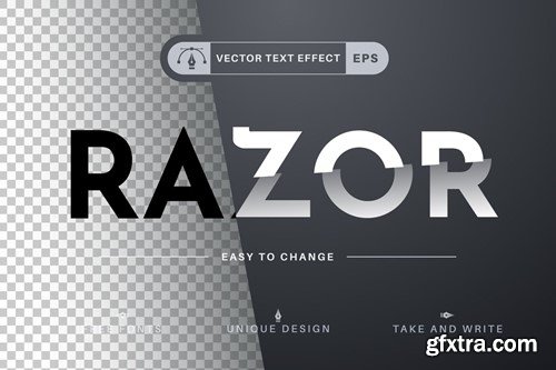 Razor - Editable Text Effect, Font Style 3EQGHTA