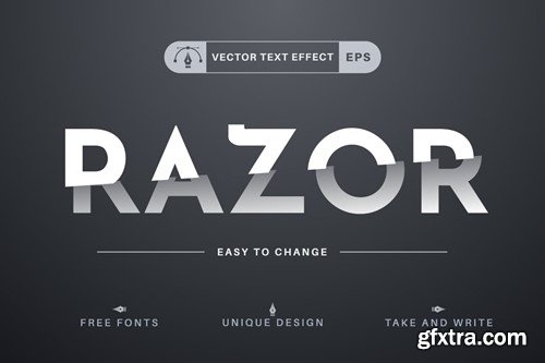 Razor - Editable Text Effect, Font Style 3EQGHTA