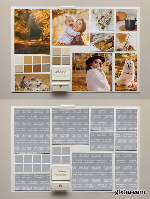 Autumn Fall Mood Board - Photo Collage PSD Template