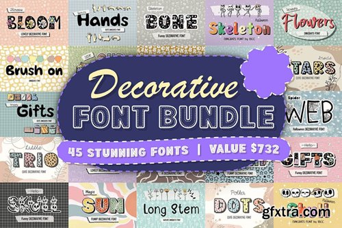 Decorative Font Bundle - 45 Premium Fonts