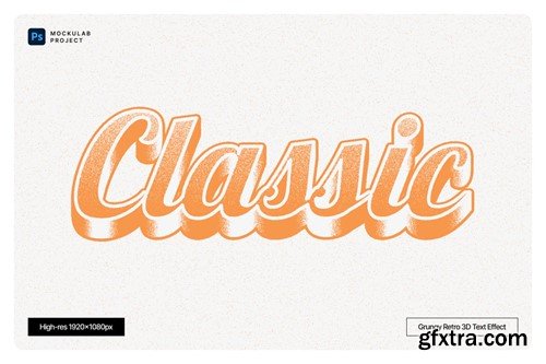 Grungy Retro 3D Text Effect RU7A58W