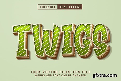 Twigs Cartoon Text - Editable Text Effect D9RAMPH