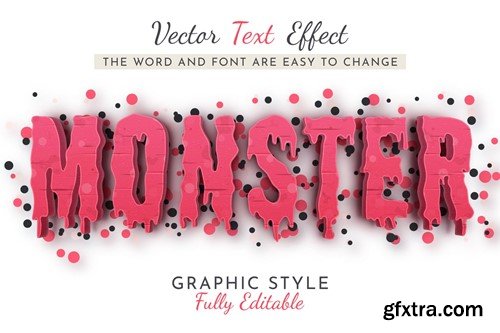 Red Monster Editable Text Effect, Graphic Style 97NAYFW