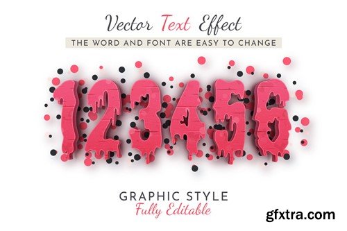 Red Monster Editable Text Effect, Graphic Style 97NAYFW