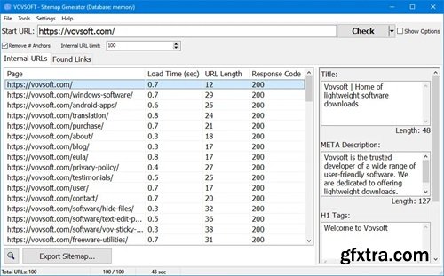 VovSoft Sitemap Generator 4.3