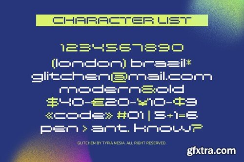 Glitchen - Pixelated Display Sans Font MRDQ6HM