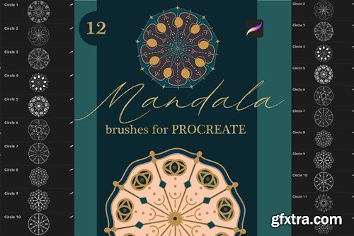 Mandala brushes for Procreate PMPCC2A