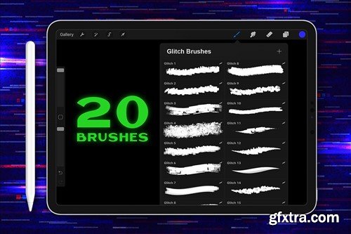 Procreate Glitch Lettering Brushes Y2SD7HP