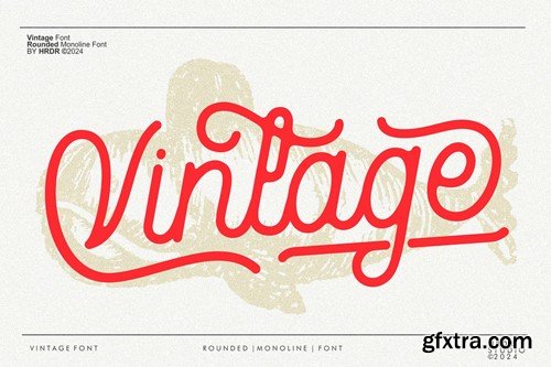 Vintage - Rounded Monoline Font 2SFLC7N