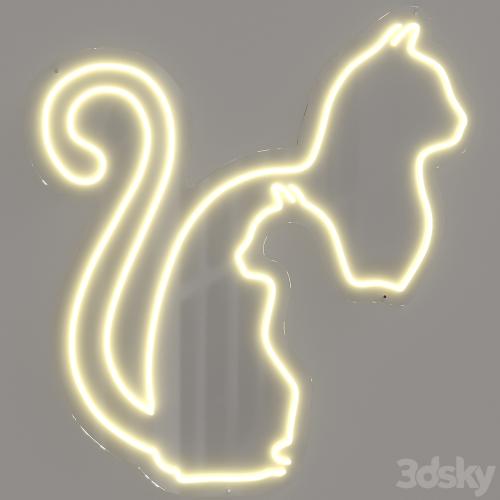 Set of neon lights Cats 01