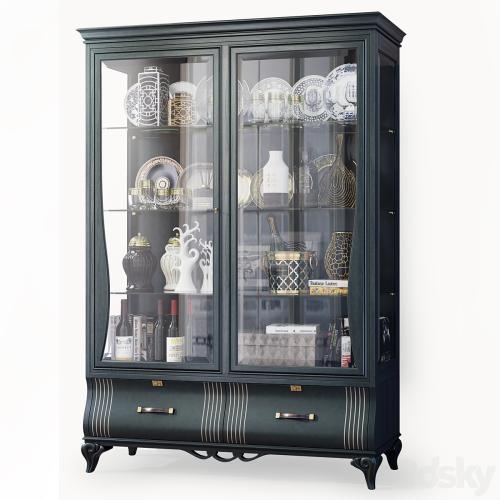 Swing cabinet with glass showcase Art Deco Carpanese