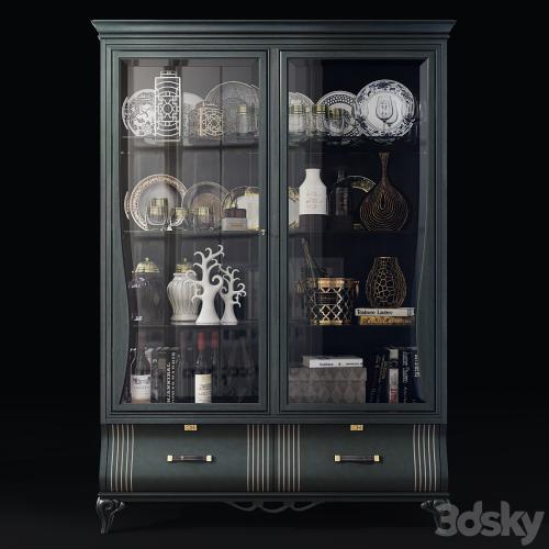 Swing cabinet with glass showcase Art Deco Carpanese