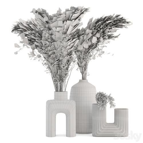 Dry plants 19 - Dried Plantset Pampas with Concrete vase