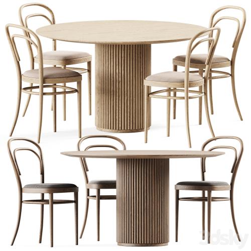 Table Palais royal By asplund and Bentwood Chair 215 by Thonet