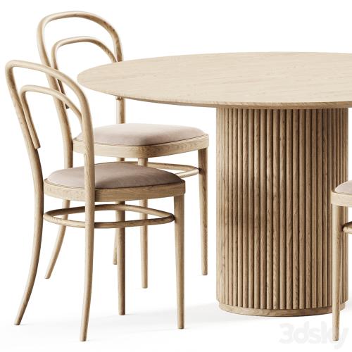 Table Palais royal By asplund and Bentwood Chair 215 by Thonet