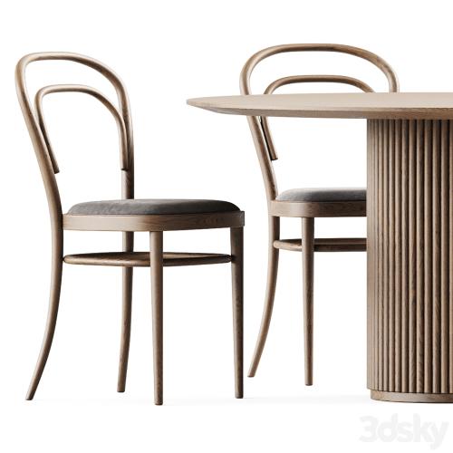 Table Palais royal By asplund and Bentwood Chair 215 by Thonet