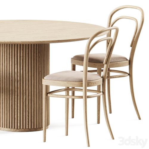 Table Palais royal By asplund and Bentwood Chair 215 by Thonet