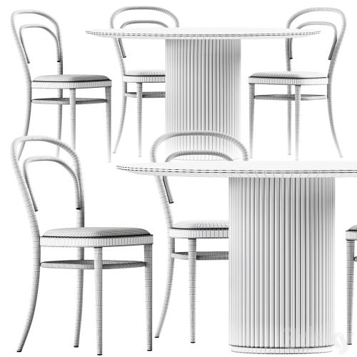 Table Palais royal By asplund and Bentwood Chair 215 by Thonet