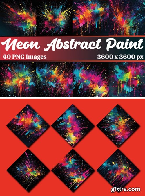 Neon Abstract Paint Digital Background