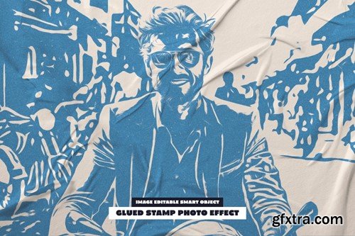 Glued Stamp Photo Effect LHCCD2X