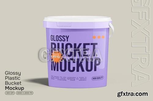 Glossy Plastic Bucket Mockup K6B6V6A