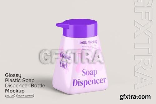 Glossy Plastic Soap Dispencer Bottle Mockup 6B4WW7B