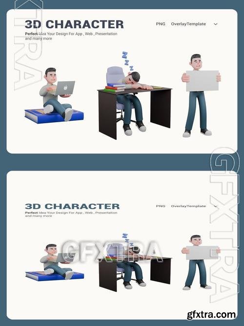 High Quality Writer 3D Cartoon Character DDEZ66Y