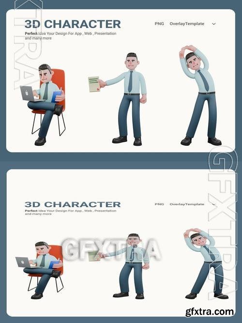 Finance 3D Cartoon Character for Analysis R33EDV4