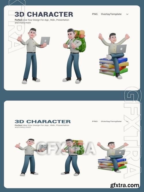 Writer 3DCartoon Illustration for Writing Projects E2URMPX