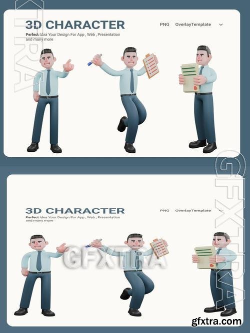 Financial Analysis 3D Cartoon for Presentations C69US2U