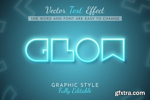 Blue Glow Editable Text Effect, Graphic Style SVXWMAL