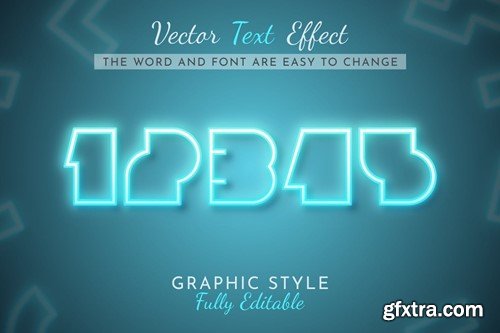 Blue Glow Editable Text Effect, Graphic Style SVXWMAL