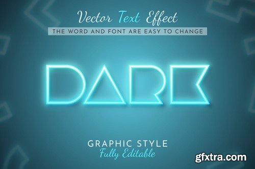 Blue Glow Editable Text Effect, Graphic Style SVXWMAL