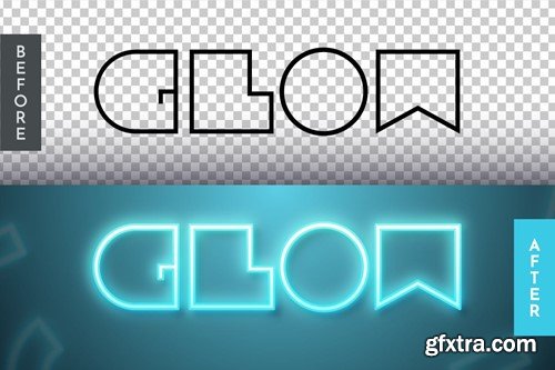 Blue Glow Editable Text Effect, Graphic Style SVXWMAL