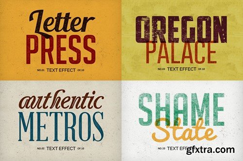 Vintage Letterpress Text Effects X63TC2E