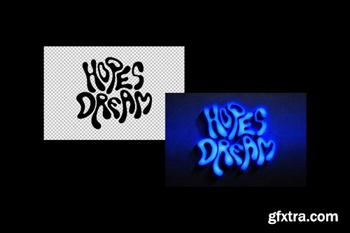 Blue Neon Light Text & Logo Effect JYDE75D