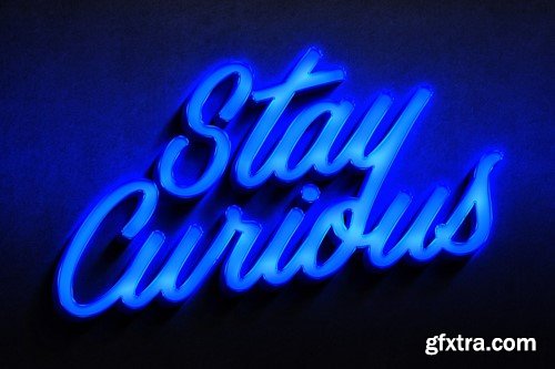 Blue Neon Light Text & Logo Effect JYDE75D