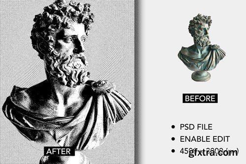 Halftone High Contrast Photo Effect E9V5TN2