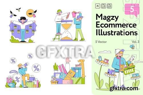 Magzy Ecommerce, Shopping Illustrations Vol.3 LLKSW2E