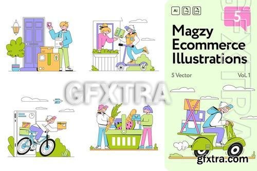 Magzy Ecommerce, Shopping Illustrations Vol.1 9S6C548