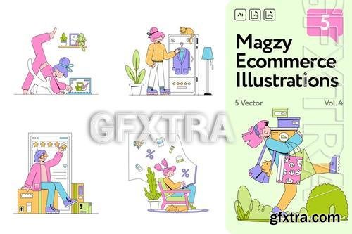 Magzy Ecommerce, Shopping Illustrations Vol.4 6P28ZSR