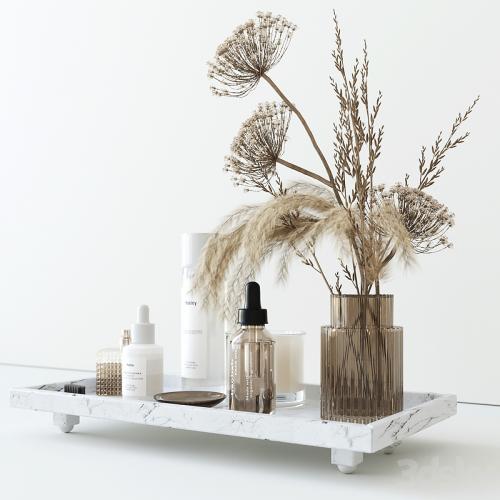 Bathroom set with heracleum