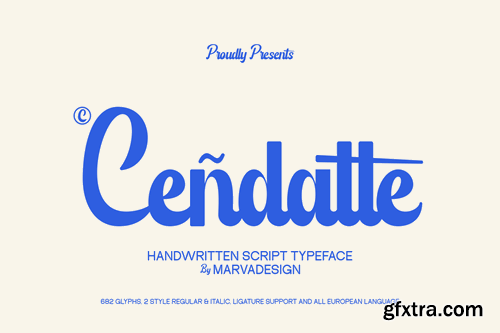 Cendatte - Script Font ZRUWANR