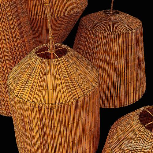 Lamp barrel big rattan n6 / Chandelier barrel wicker rattan No. 6