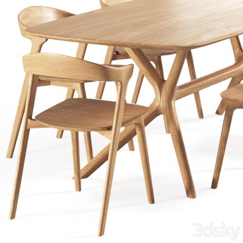 Oak-bok chair oak-x table