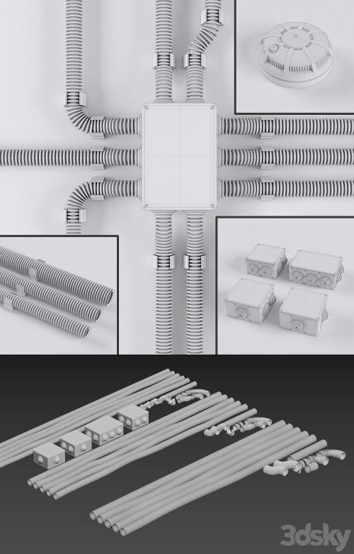 Set of wires for electrical wiring in corrugation