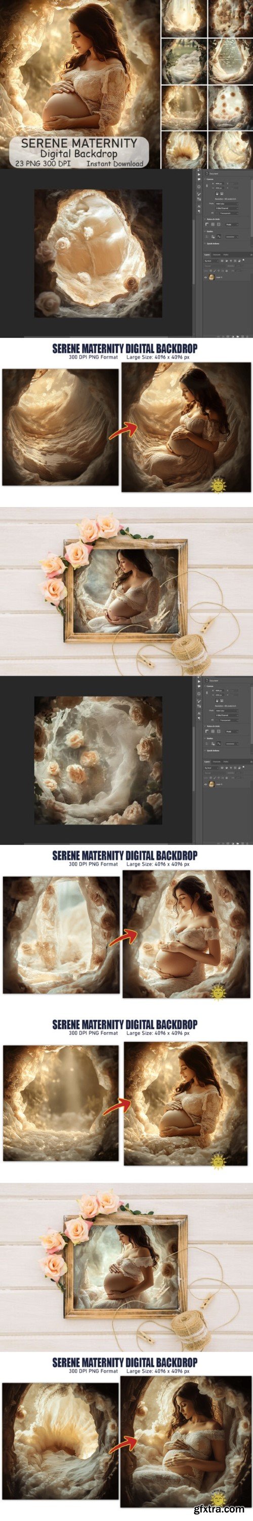 Serene Maternity Digital Backdrop Bundle